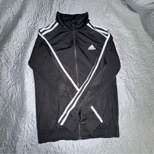 Adidas Black Jacket with White Stripes